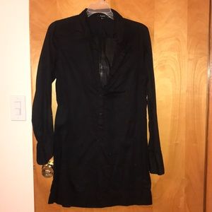 Black button down top